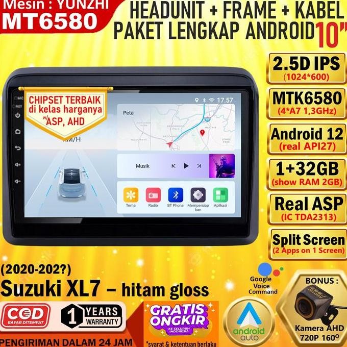 Headunit Android MT6580 1/32GB+Soket+Frame 10 inch Suzuki XL7 XL-7