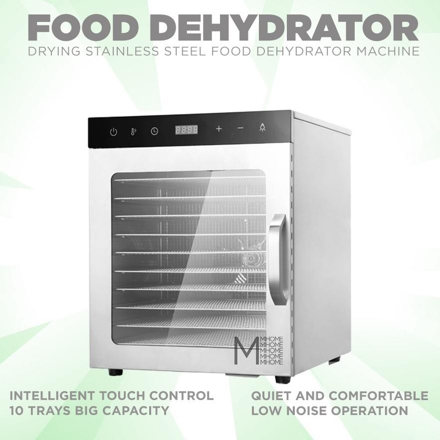 PAPALOLO Drying Stainless Steel Food Dehydrator Machine 10 Trays SS-10H