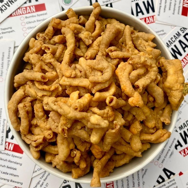 

(Flash Sale) Keripik Usus Crispy Jawara 1Kg Pedas Jeruk/Cikruh/Original Premium Viral Bandung Termurah 1000Gr Krispi