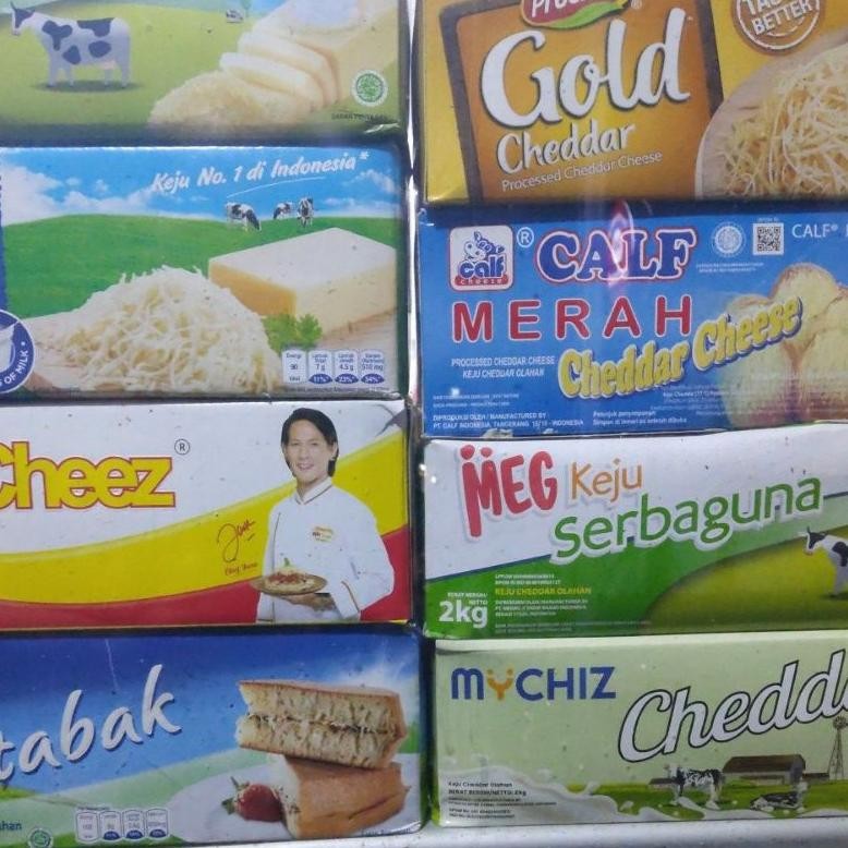 

Keju Cheddar Chedar 1Kg Murah Potongan Merk Calf Merah Kraft Wincheez Meg Dan Lain Lain
