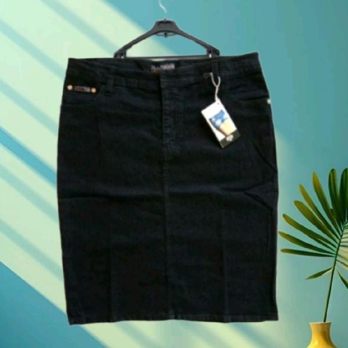 ROK SPAN MINI BIG SIZE HITAM/ROK SPAN JUMBO/ ROK HITAM WANITA/ROK SPAN JEANS STRETCH Mini Polos ms