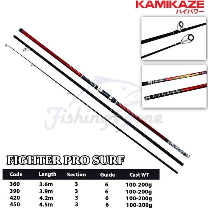 Kamikaze FIGHTER PRO SURF Rod 3 Sec | Joran sambung 3 Pasiran / Tebing Original