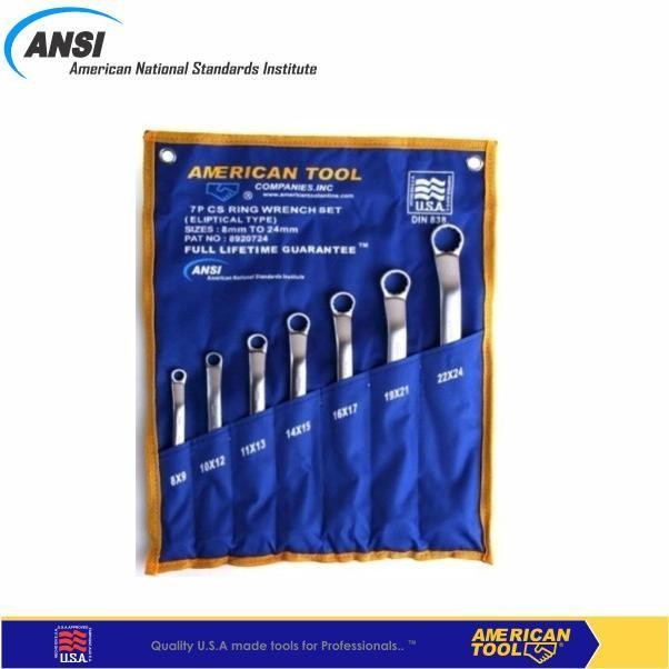 PROMO Kunci Ring Elliptical 75Degree 7Pcs Set American Tool 8957959