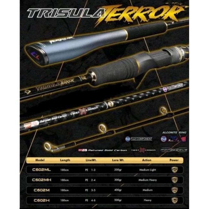 Rod / Joran Pancing Daido TRISULA TERROR CARBON SOLID 180CM PE 1-3 PE 2-4 Original