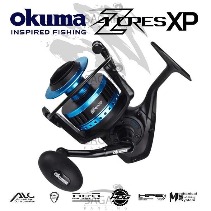 REEL OKUMA AZORES XP REEL PANCING SPINNING POWER HANDLE ORIGINAL DAN TERPERCAYA