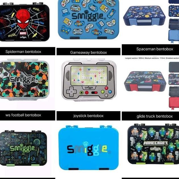 Smiggle Bento Box Spiderman, Ariel, Tiger Bot/Lunch Box/Kotak Mkan