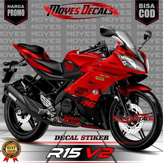 Decal Sticker R15 V2 Grazie Vale Fans 46 Warna Merah Original