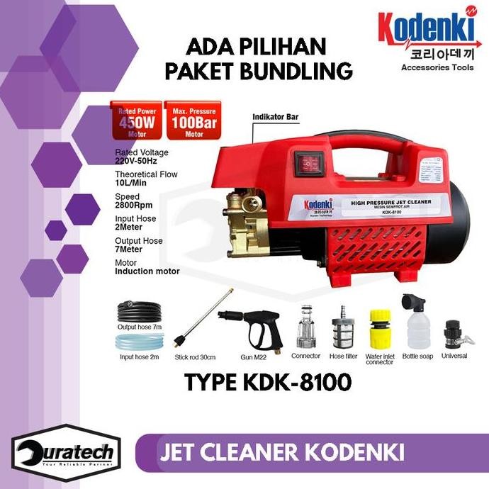 Kodenki Jet Cleaner Mesin Pencuci Steam Wasser Pressure Tekanan Tinggi KDK-800 Alat Cuci Kendaraan B