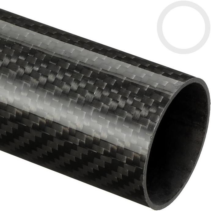 PROMO DISKON - meter Pipa carbon tube karbon OD 7mm ID 4mm tebal .mm K GLosy