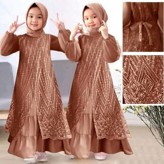DS30 >> Gamis GNBB7 ELUNA ANAK Gamis Anak lebaran Gamis Caple Ibu Dan Anak Gamis Pesta Muslim syari 