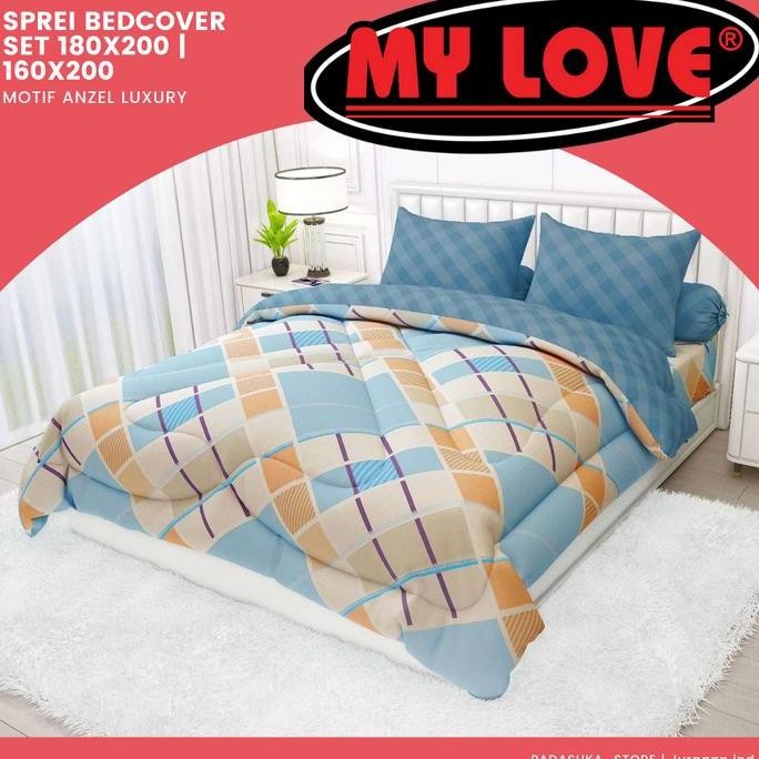 NEW - My Love Sprei Bed Cover Set 80x200 | 60x200 | 200x200 | 20x200 | 00x200 tinggi 0 cm bahan katu