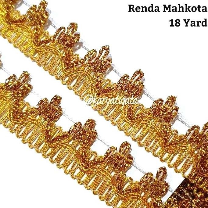 

'+'+'+'+] Renda Mahkota Emas Lebar 2 Cm isi 18 Yard