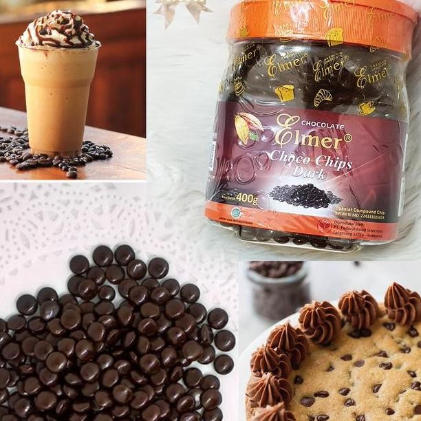 

Elmer Choco Chips Dark 400 Gram Cokelat Kue Roti Topping Minuman