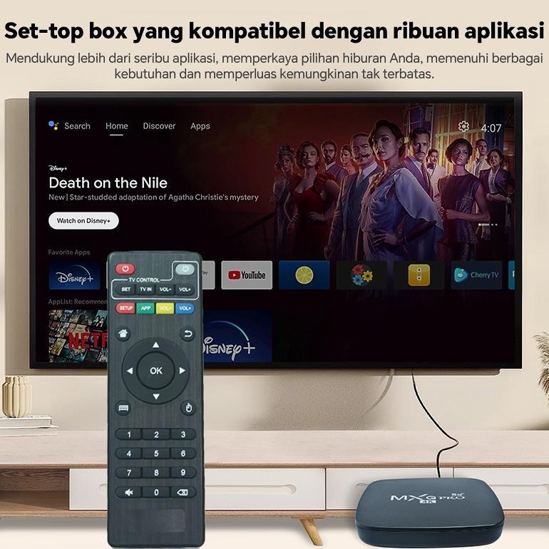 Mxq Pro Set Top Box Dual Band 2.4G+5G Internet Smart Tv Free 3000+Aplikasi  Wifi6 8Gb + 128Gb Smart 