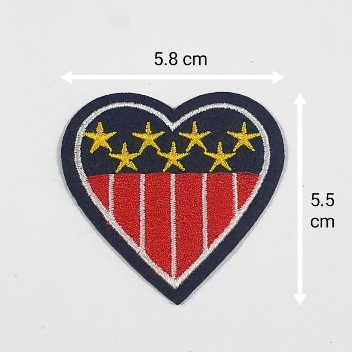 

Ready...Ready...Ready...] Iron Patch / Emblem Setrika Bordir US Heart