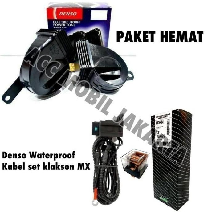 PAKET KLAKSON MOBIL INNOVA DENSO KEONG WATERPROOF KABEL SET RELAY MX
