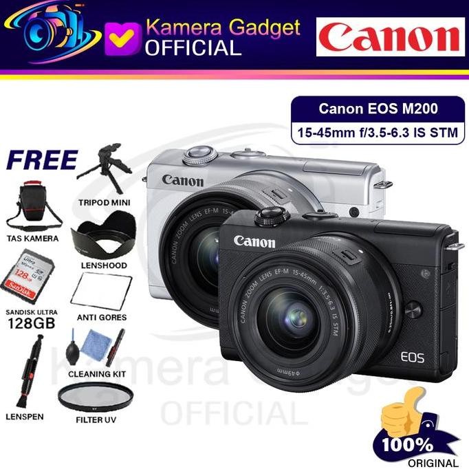 Canon Eos M200 Canon M 200 Kit 15-45Mm - Garansi