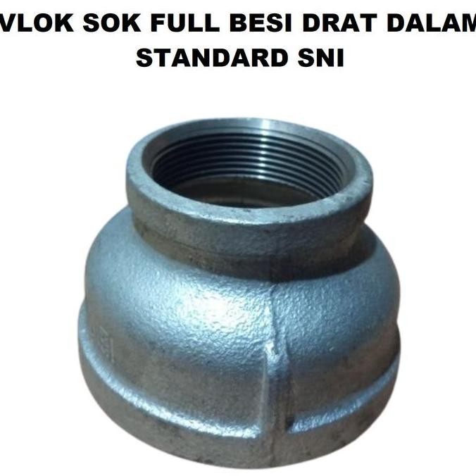 Vlok Sock Drat Dalam 3 X 2 Inch Full Besi Soket Double Shock Sok Asli