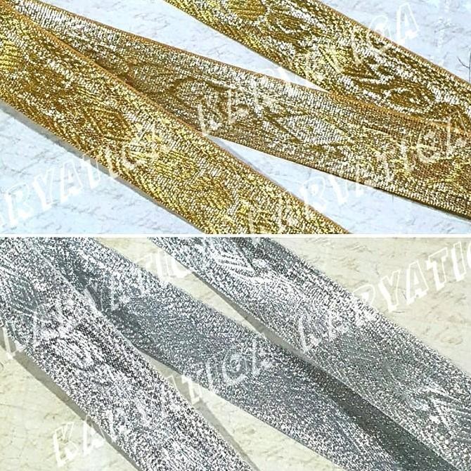 

*****] Renda / Pita Gamis 1 Inch 506 Warna Emas / Perak (15 Meter)