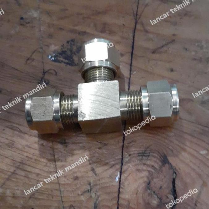 Union Tee 1/4 Inch Kuningan Asli