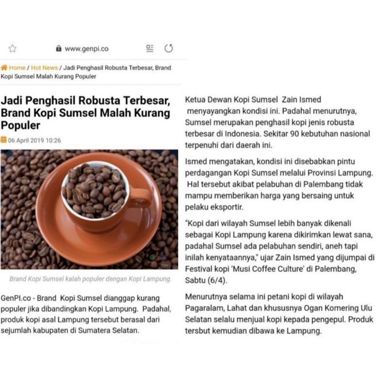 

Ready!! Kopi Robusta Semendo Super 500gr Biji Kopi Bubuk Piko
