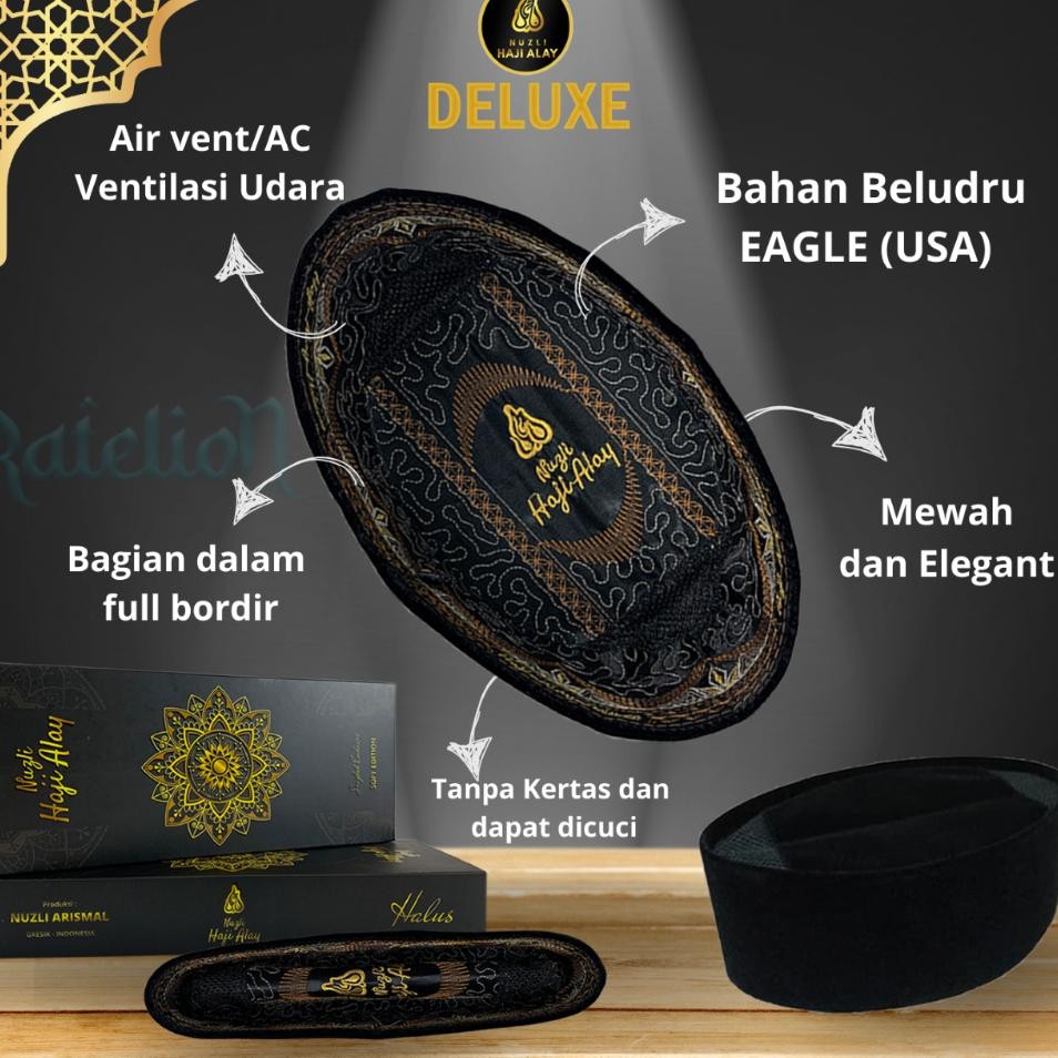 Peci Songkok Haji Alay Deluxe Ac Non Ac Tinggi 7 8 9 10 Cm Hitam Polos Pria Ukuran Dewasa Anak Jumbo
