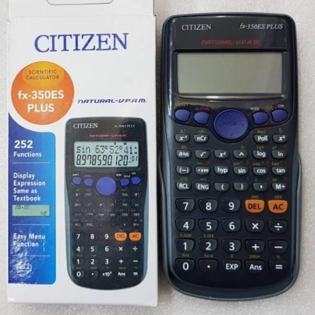

CITIZEN Kalkulator Ilmiah FX-350ES Plus Layar Besar 252 Fungsi Display Ekspresi Natural untuk Penggunaan Mudah HT