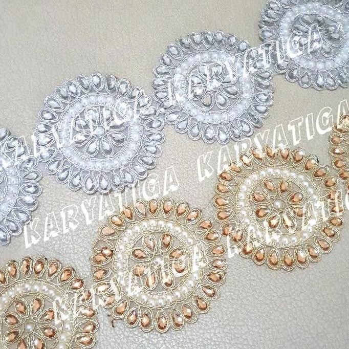 >>>>>] Kode 18733 - Renda India Bordir Emas Full Manik Mote (10 Yard)