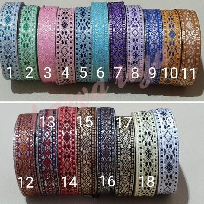 

Buruan beli] Pita Gamis Bordir Lebar 2 cm - Warna (15 Meter) Biru Coklat