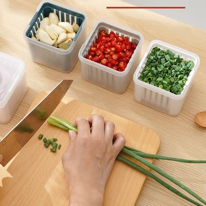 

STID Kotak Bawang Dengan Tirisan / Kotak Kontainer Organizer Kulkas