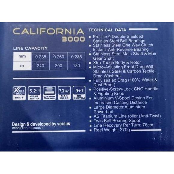 Reel Alat Pancing Versus California 3000 Ril Rell