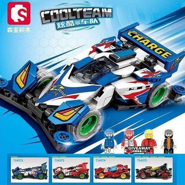 Sembo Mini4WD racing car brick block series include minifigure
