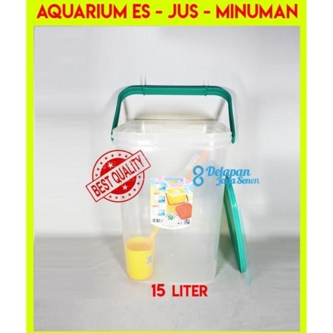 Tempat Es Buah 15 Ltr + Gayung | Kotak Es Buah | Aquarium Es Kelapa