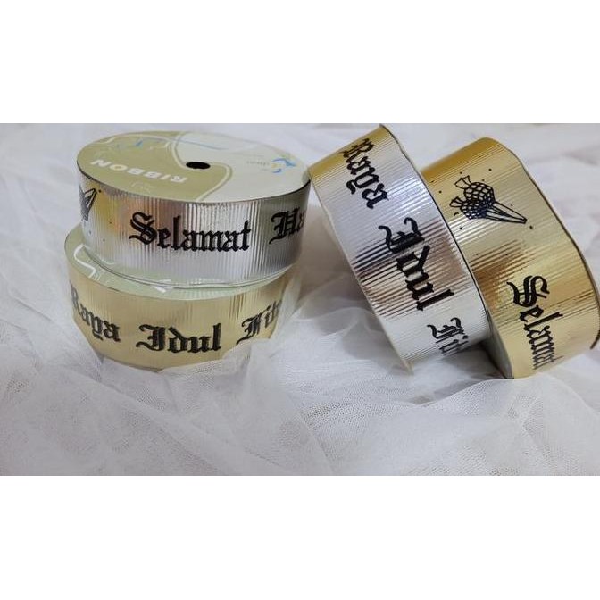 

pita selamat hari raya idul fitri gold silver metalik premium size 3,8