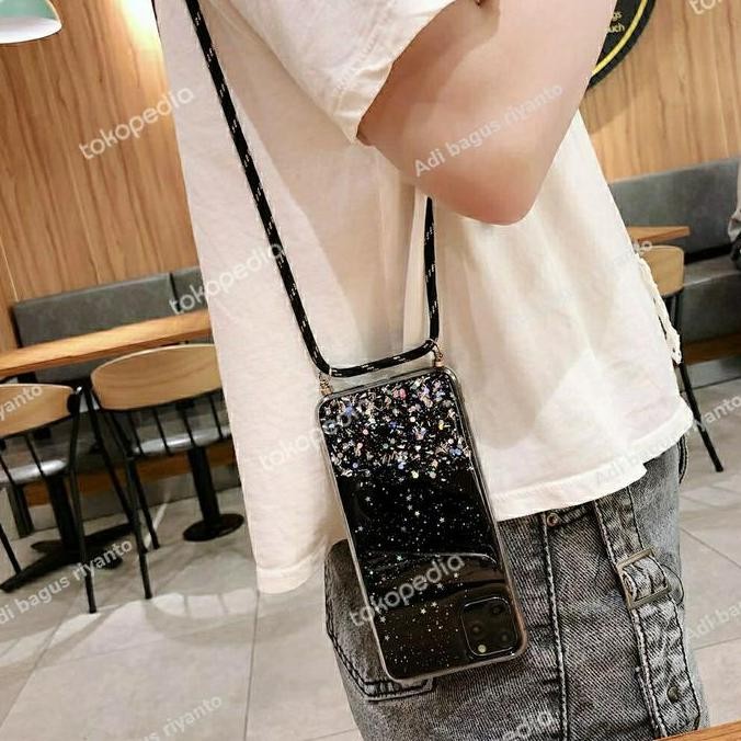 CASE CASING GLITTER TRANSPARANT + TALI IPHONE 13 PRO MAX