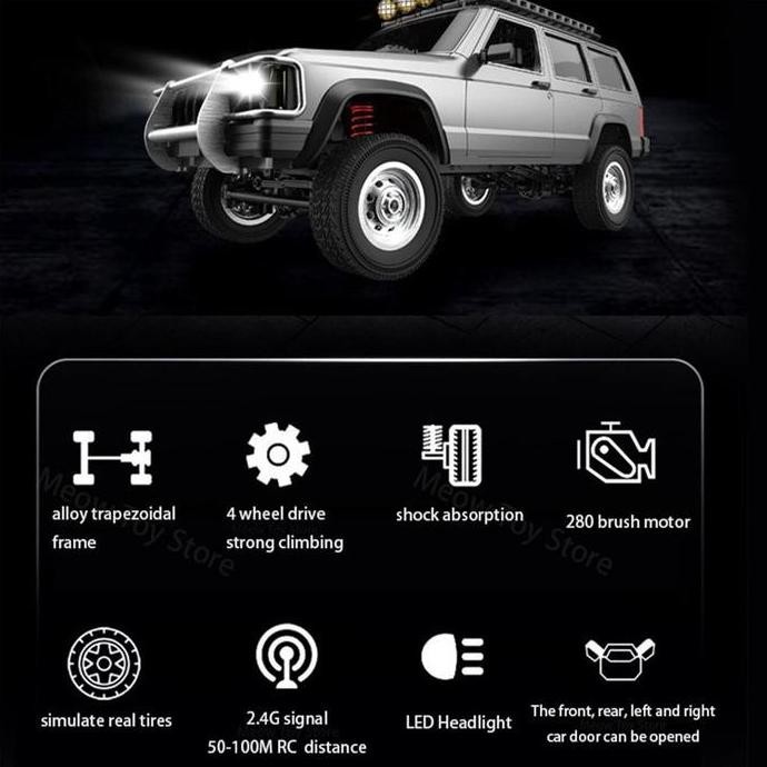 Mn-78 Jeep Cherokee Rtr Silver 1/12 2.4Ghz Rc Adventure Offroad#Mn-78S