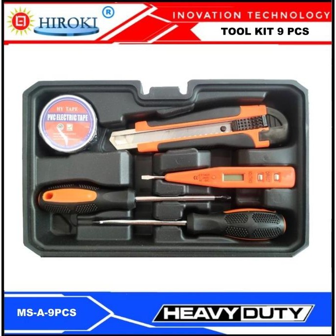 HIROKI PREMIUM TOOLKIT SET 9 PCS TOOL KIT PERTUKANGAN HAND TOOLS