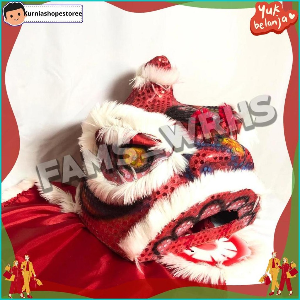 Barongsai Anak Dewasa Bahan Karton Tebal Kokoh Barongsai Kedip Kd 93