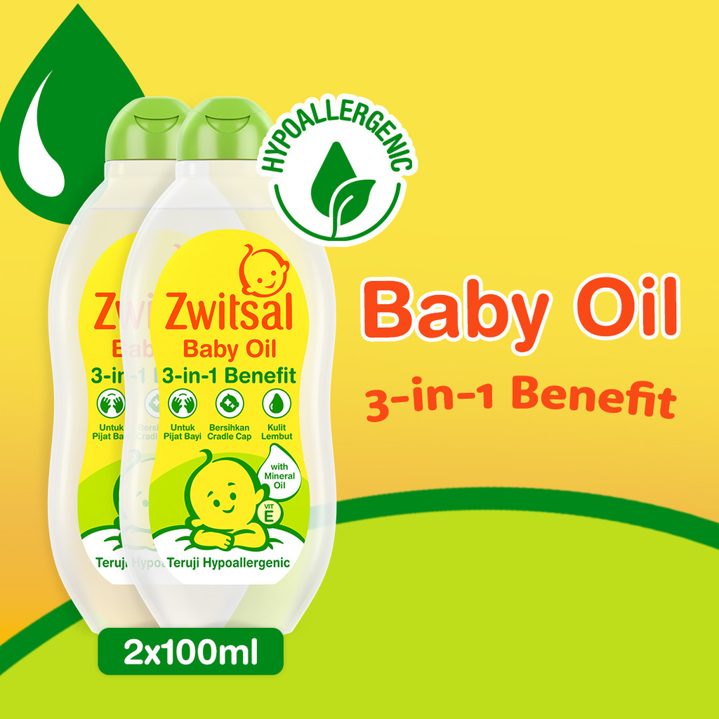 Zwitsal Baby Oil Natural 100 ml x2 Twinpack
