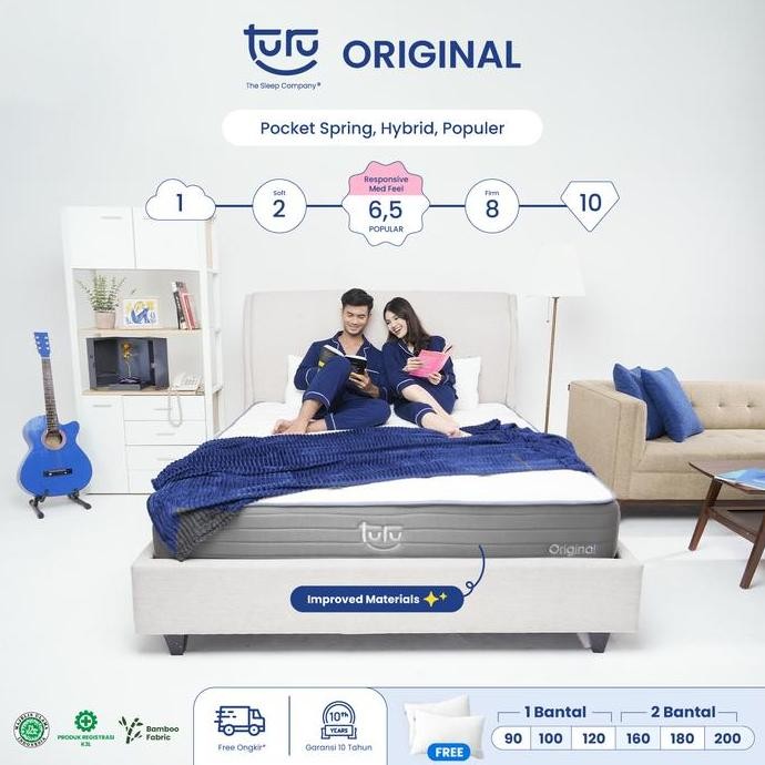 Kasur Pocket Spring Bed TURU ORIGINAL uk. 160x200 (Queen) FREE BANTAL