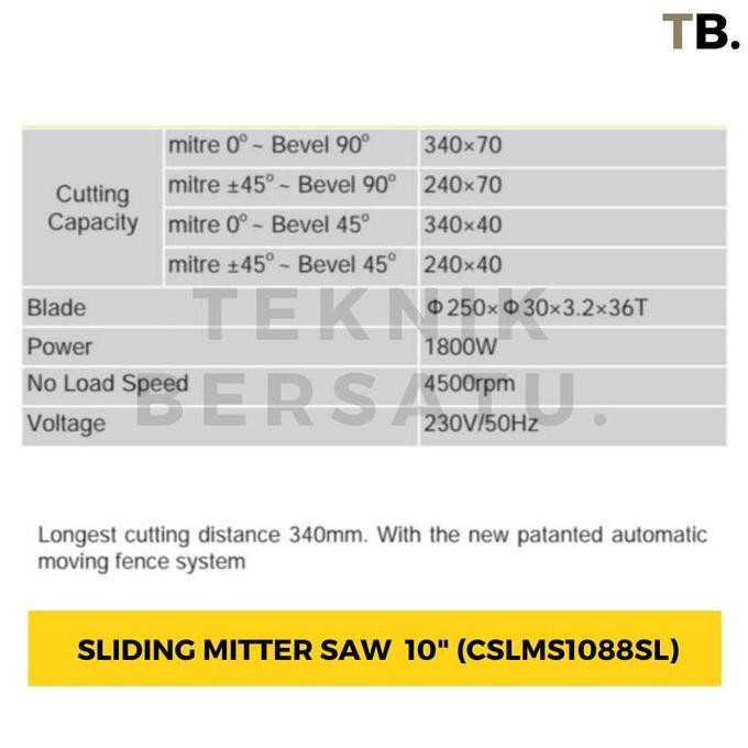 SLIDING MITER SAW 10 INCH CSL-MS1088-SL /Sliding Mesin Mitre Saw Casal