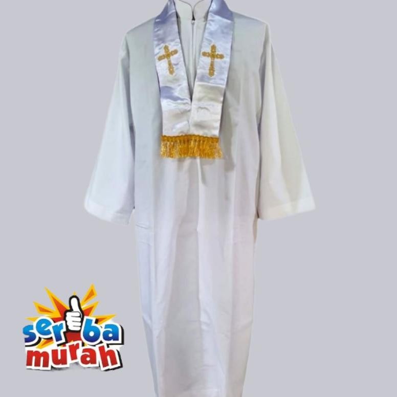 Jubah/Alba  prodiakon/katolik /Samir/Singel Putih/Kasula Romo Imam Katolik Promo