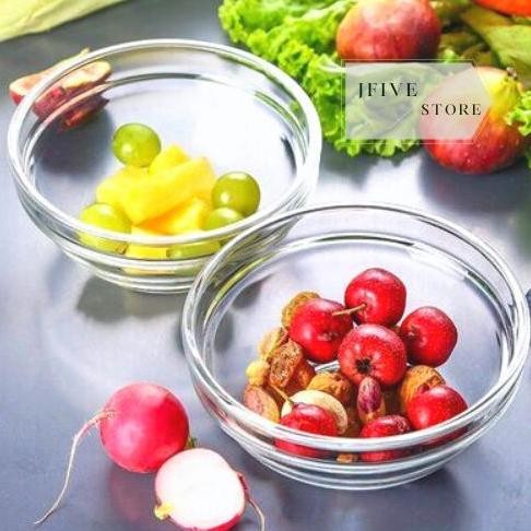 Mangkok Kaca D: 12 Cm | Mangkok Kecil |Mangkok Salad |Mangkok Bening Allshop