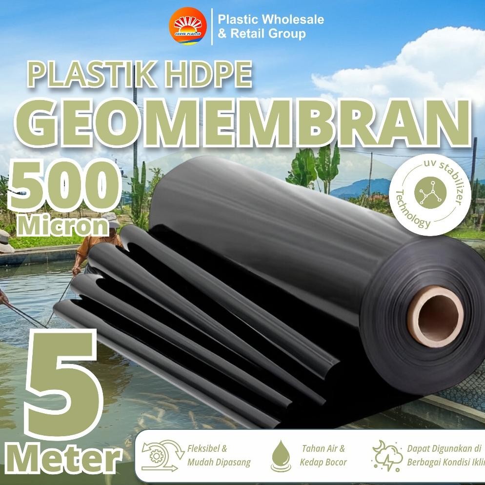 GEOMEMBRAN HDPE TEBAL 500 MICRON LEBAR 5 METER