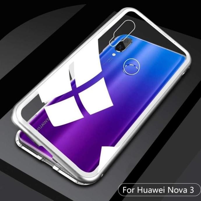 Huawei Nova 3i Nova3i Luxury Magnetic Case Glass Back Cover 2 in 1