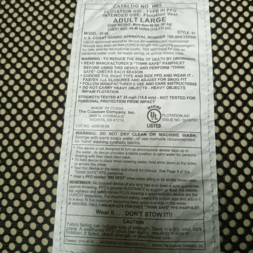 Pelampung Life Jacket Stearns I465 Termurah Terlaris