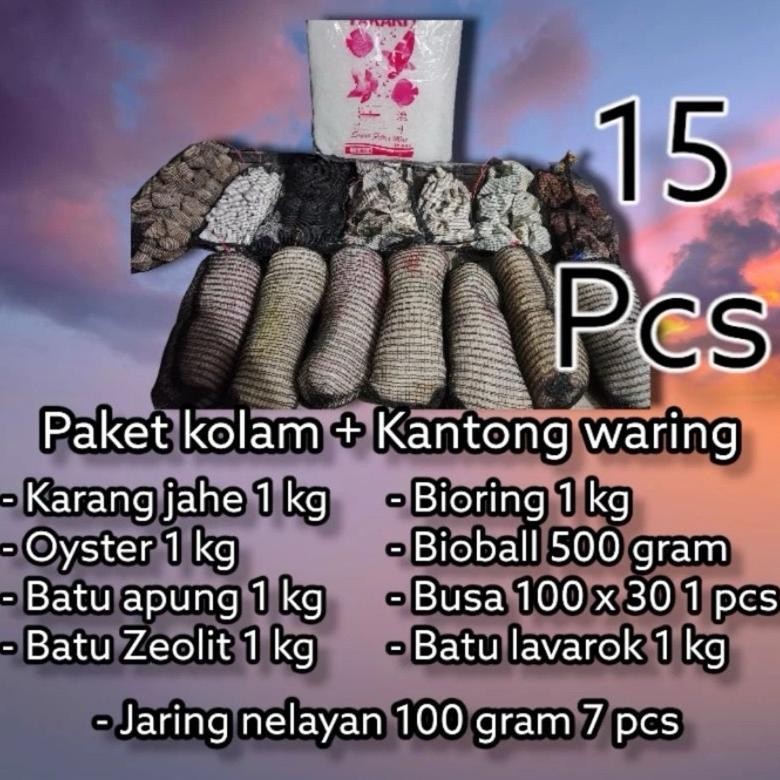 Paket media filter kolam koi siap pakai 15 pcs paket media filter kolam ikan paket media filter kola