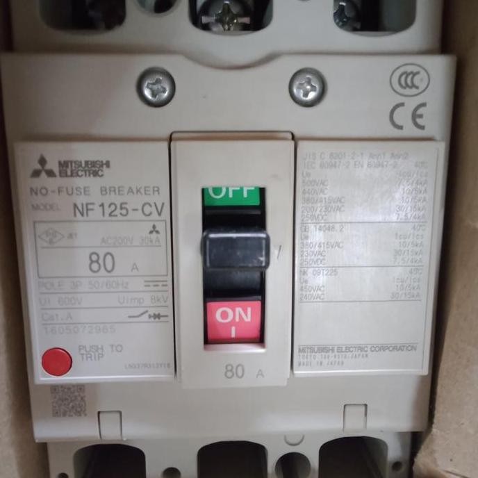 MCCB NFB NF125-CV 3P 80A MITSUBISHI