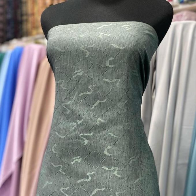 ( 0.5 M ) KAIN KATUN EMBOSS - KAIN EMBOS BAHAN  JAGUAR MOTIF TIMBUL KAIN  SARIMBIT BAJU SERAGAM PREM