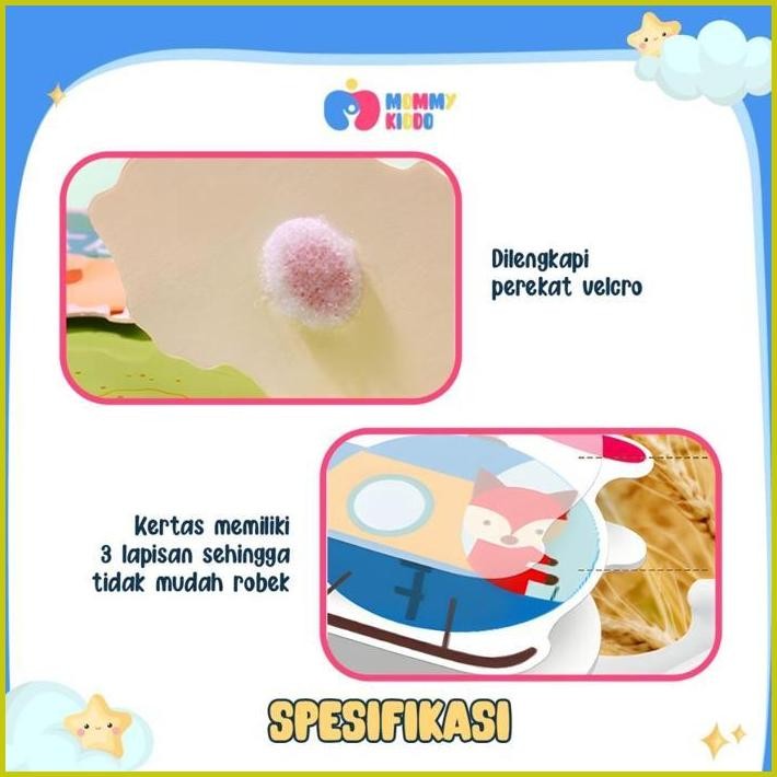 MOMMY KIDDO BUKU AKTIVITAS VELCRO ANAK 30PAGES QUIET BUSY BOOK BUKU KIDS MONTESSORRI ACTIVITY BOOK